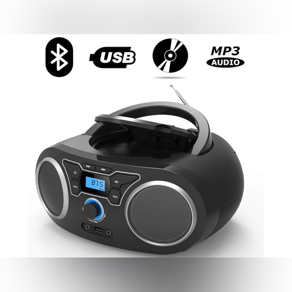 NIB Wiscent CD Radio Portable Player Boombox With FM Radio Bluetooth USB Port - Picture 2 of 5